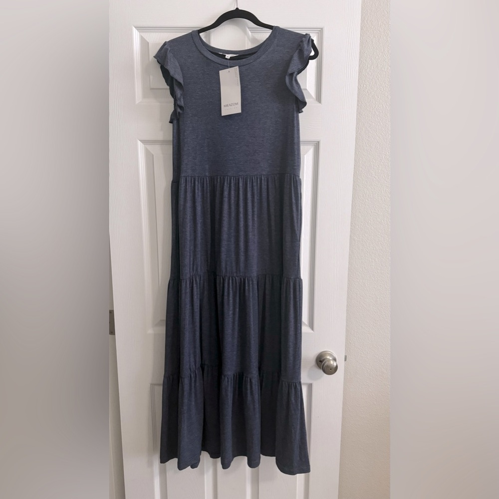 Dark blue long flowy dress